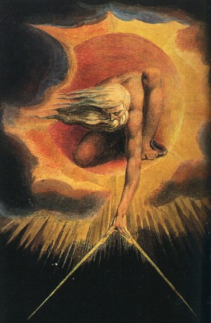 Oil blake, william Painting - God as an Architect, illustration from The Ancient of Days, 1794 by Blake, William