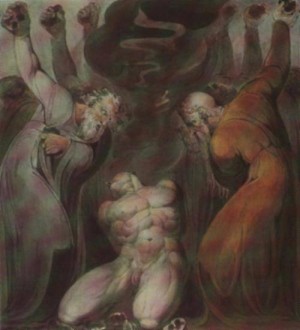 Oil blake, william Painting - The Blasphemer by Blake, William