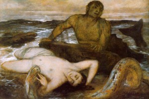 Oil bocklin, arnold Painting - Triton and Nereid 1877 by Bocklin, Arnold