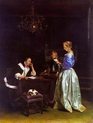 Oil borch, gerard ter Painting - The Letter, 1660 by Borch, Gerard Ter