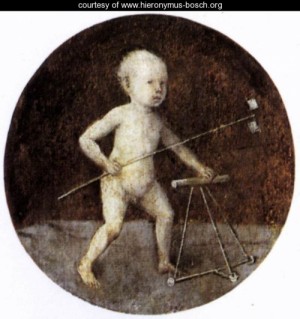 Oil bosch, hieronymus Painting - Christ Child with a Walking Frame 1480s by Bosch, Hieronymus