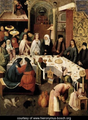 Oil bosch, hieronymus Painting - Marriage Feast at Cana by Bosch, Hieronymus
