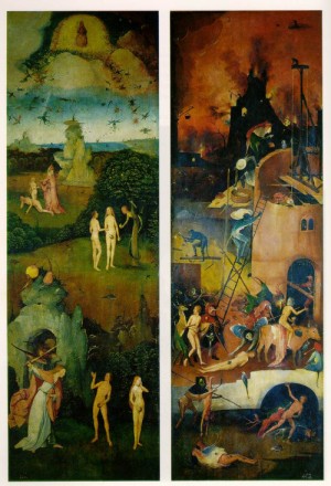 Oil bosch, hieronymus Painting - Paradise and Hell    c. 1510 by Bosch, Hieronymus