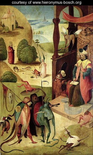 Oil bosch, hieronymus Painting - St.James and the Magician by Bosch, Hieronymus