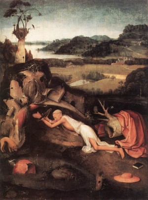 Oil bosch, hieronymus Painting - St Jerome in Prayer - c. 1505 by Bosch, Hieronymus