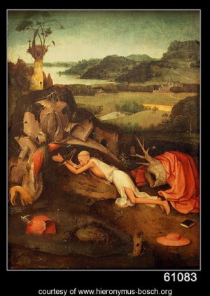 Oil bosch, hieronymus Painting - St. Jerome Praying by Bosch, Hieronymus