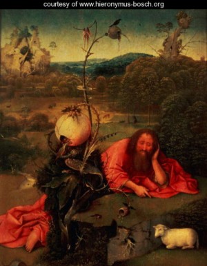 Oil bosch, hieronymus Painting - St. John the Baptist in Meditation by Bosch, Hieronymus