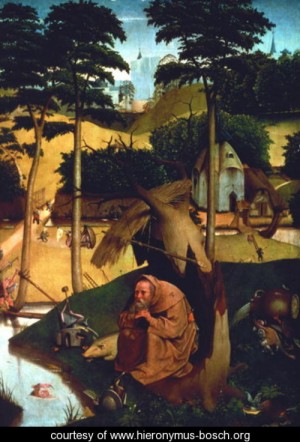 Oil bosch, hieronymus Painting - Temptation of St. Anthony 1490 by Bosch, Hieronymus