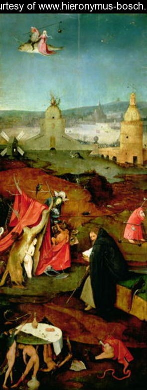Oil bosch, hieronymus Painting - Temptation of St. Anthony (3) by Bosch, Hieronymus