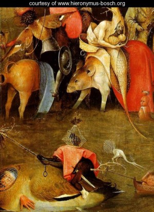 Oil bosch, hieronymus Painting - Temptation of St. Anthony, detail of the central panel by Bosch, Hieronymus