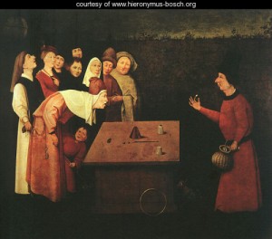 Oil bosch, hieronymus Painting - The Conjuror by Bosch, Hieronymus