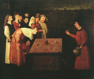 Oil bosch, hieronymus Painting - The Conjuror by Bosch, Hieronymus