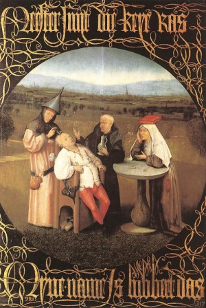 Oil bosch, hieronymus Painting - The Cure of Folly 1475-80 by Bosch, Hieronymus