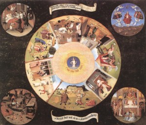 Oil bosch, hieronymus Painting - The Seven Deadly Sins - c. 1480 by Bosch, Hieronymus