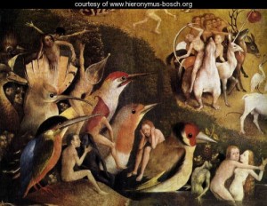 Oil garden Painting - Triptych of Garden of Earthly Delights (detail 6) c. 1500 by Bosch, Hieronymus