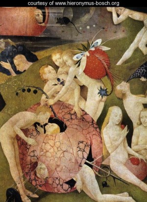 Oil bosch, hieronymus Painting - Triptych of Garden of Earthly Delights (detail 8) c. 1500 by Bosch, Hieronymus