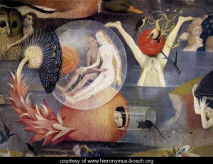 Oil bosch, hieronymus Painting - Triptych of Garden of Earthly Delights (detail 9) c. 1500 by Bosch, Hieronymus