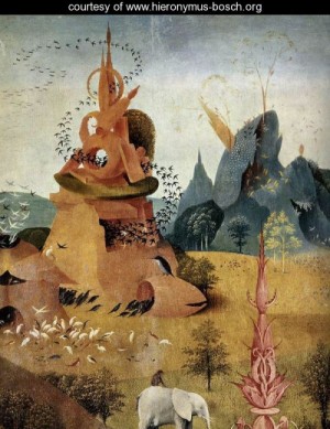 Oil bosch, hieronymus Painting - Triptych of Garden of Earthly Delights (left wing) (detail 4) c. 1500 by Bosch, Hieronymus