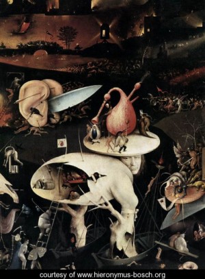Oil garden Painting - Triptych of Garden of Earthly Delights (right wing) (detail 2) c. 1500 by Bosch, Hieronymus