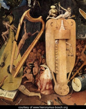 Oil bosch, hieronymus Painting - Triptych of Garden of Earthly Delights (right wing) (detail 6) c. 1500 by Bosch, Hieronymus