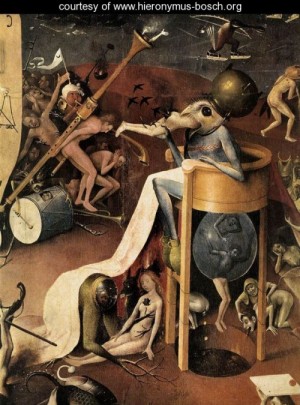 Oil bosch, hieronymus Painting - Triptych of Garden of Earthly Delights (right wing) (detail 8) c. 1500 by Bosch, Hieronymus