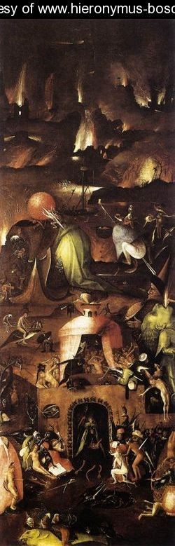 Oil bosch, hieronymus Painting - Triptych of Last Judgement (right wing)] by Bosch, Hieronymus