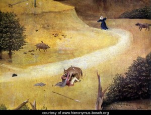Oil bosch, hieronymus Painting - Triptych Of Temptation Of St Anthony (right Wing) by Bosch, Hieronymus