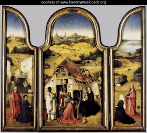 Oil bosch, hieronymus Painting - Triptych of the Adoration of the Magi 1510 by Bosch, Hieronymus