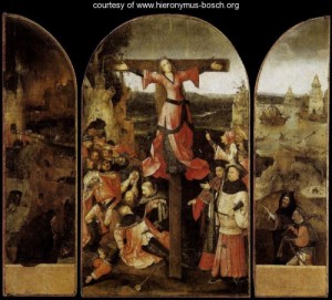 Oil bosch, hieronymus Painting - Triptych of the Crucifixion of St Julia by Bosch, Hieronymus