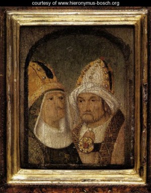 Oil bosch, hieronymus Painting - Two Male Heads by Bosch, Hieronymus