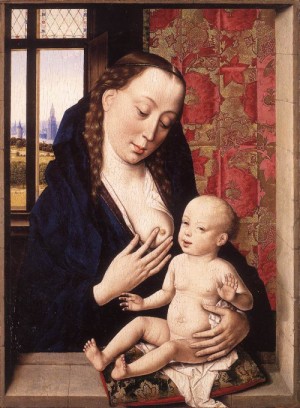 Oil bouts, dieric the elder Painting - Mary and Child  - c. 1465 by Bouts, Dieric the Elder
