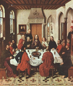 Oil bouts, dieric the elder Painting - The Last Supper, approx. 1467 by Bouts, Dieric the Elder