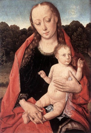Oil bouts, dieric the elder Painting - The Virgin and Child by Bouts, Dieric the Elder