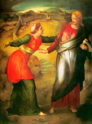 Oil bronzino, agnolo Painting - Noli me Tangere, Casa Buonarroti, Florence by Bronzino, Agnolo