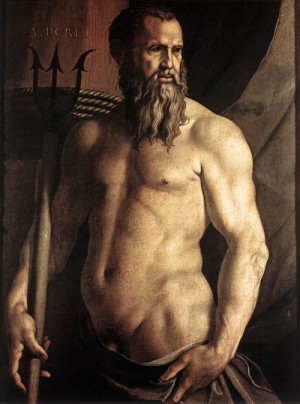 Oil bronzino, agnolo Painting - Portrait of Andrea Doria as Neptune  1550-55 by Bronzino, Agnolo