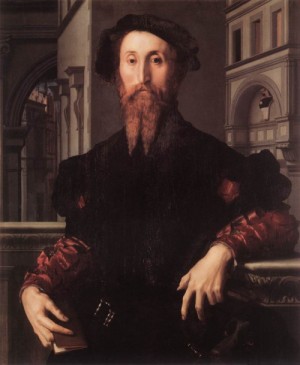 Oil bronzino, agnolo Painting - Portrait of Bartolomeo Panciatichi  - c. 1540 by Bronzino, Agnolo