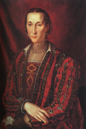 Oil bronzino, agnolo Painting - Portrait of Eleanora di Toledo  1560 by Bronzino, Agnolo