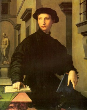Oil bronzino, agnolo Painting - Portrait of Ugolino Martelli by Bronzino, Agnolo