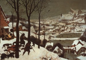 Oil bruegel, pieter the elder Painting - Hunters in the Snow, 1565 by Bruegel, Pieter the Elder