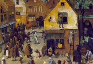 Oil bruegel, pieter the elder Painting - The Fight Between Carnival and Lent(detail) 1559 by Bruegel, Pieter the Elder