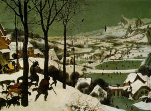 Oil bruegel, pieter the elder Painting - The Hunters in the Snow    1565 by Bruegel, Pieter the Elder