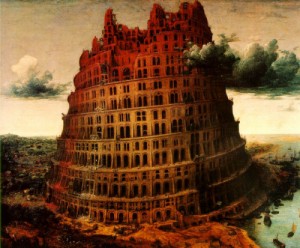Oil bruegel, pieter the elder Painting - The  Little Tower of Babel  c.1563 by Bruegel, Pieter the Elder