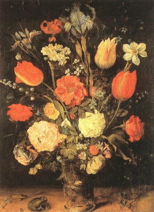Oil brueghel, jan the elder Painting - Flowers by Brueghel, Jan the Elder