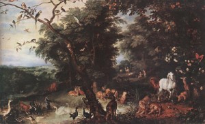 Oil brueghel, jan the elder Painting - The Original Sin  1616 by Brueghel, Jan the Elder