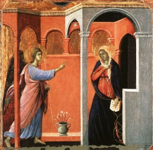 Oil buoninsegna, duccio di Painting - Annunciation by Buoninsegna, Duccio di