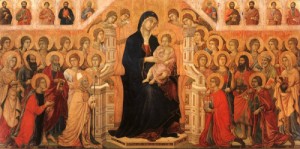 Oil buoninsegna, duccio di Painting - Madonna & Child Enthroned with Angels & Saints, by Buoninsegna, Duccio di