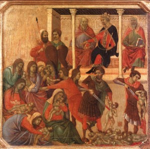 Oil the Painting - Slaughter of the Innocents by Buoninsegna, Duccio di
