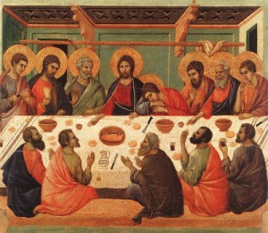 Oil the Painting - The Last Supper by Buoninsegna, Duccio di