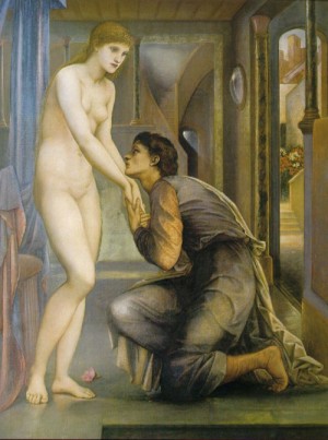 Oil burne-jones, sir edward coley Painting - Pygmalion and the Image Series, The Soul Attains 1878 by Burne-Jones, Sir Edward Coley