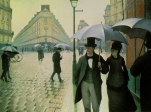 Oil caillebotte, gustave Painting - A Rainy Day  1877 by Caillebotte, Gustave
